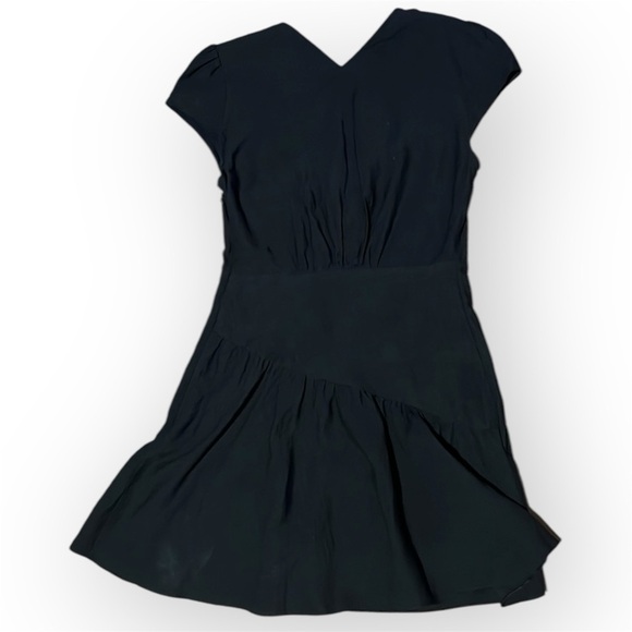 Sandro Paris Ronald CutOut Gathered Twill Linen Blend Mini Dress In Black, 38/M - Picture 7 of 15
